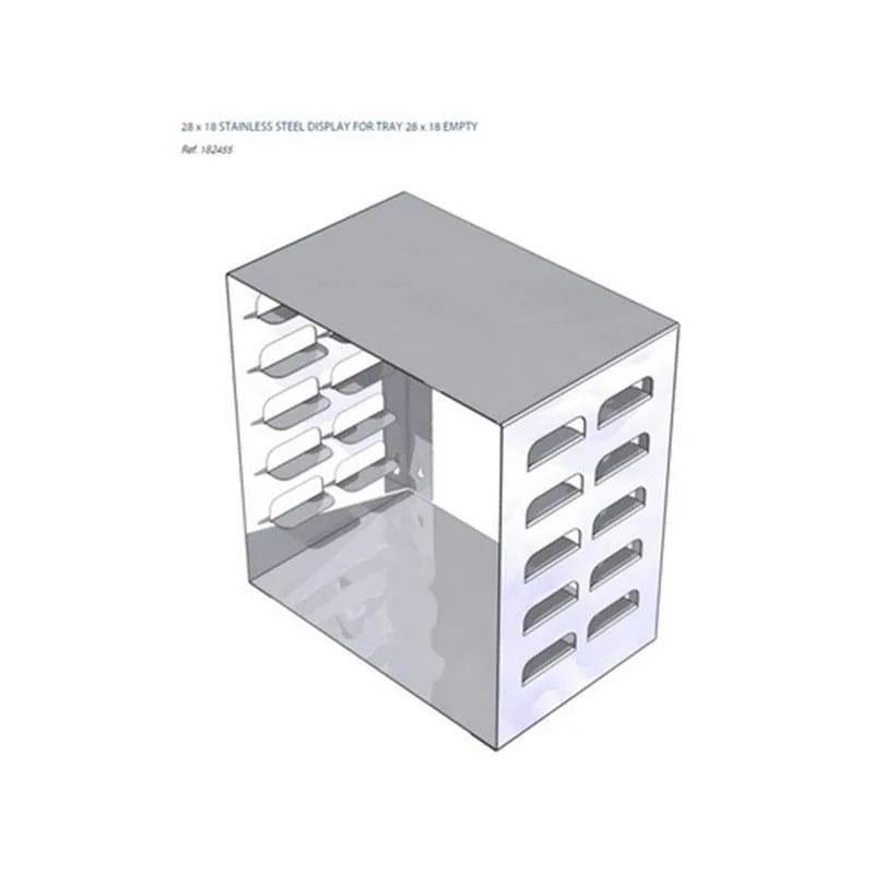 HOUDER RVS VOOR 6 TRAYS 28X18CM. (BREED)