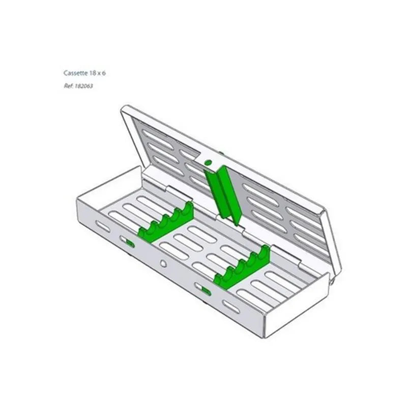 CASSETTE 18X6X2,5CM 5 INSTRUMENTEN 182063-4 GROEN