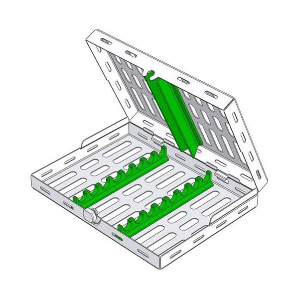 CASSETTE 18,5X14X3,4CM 8 INSTRUMENTEN 182066-4 GROEN