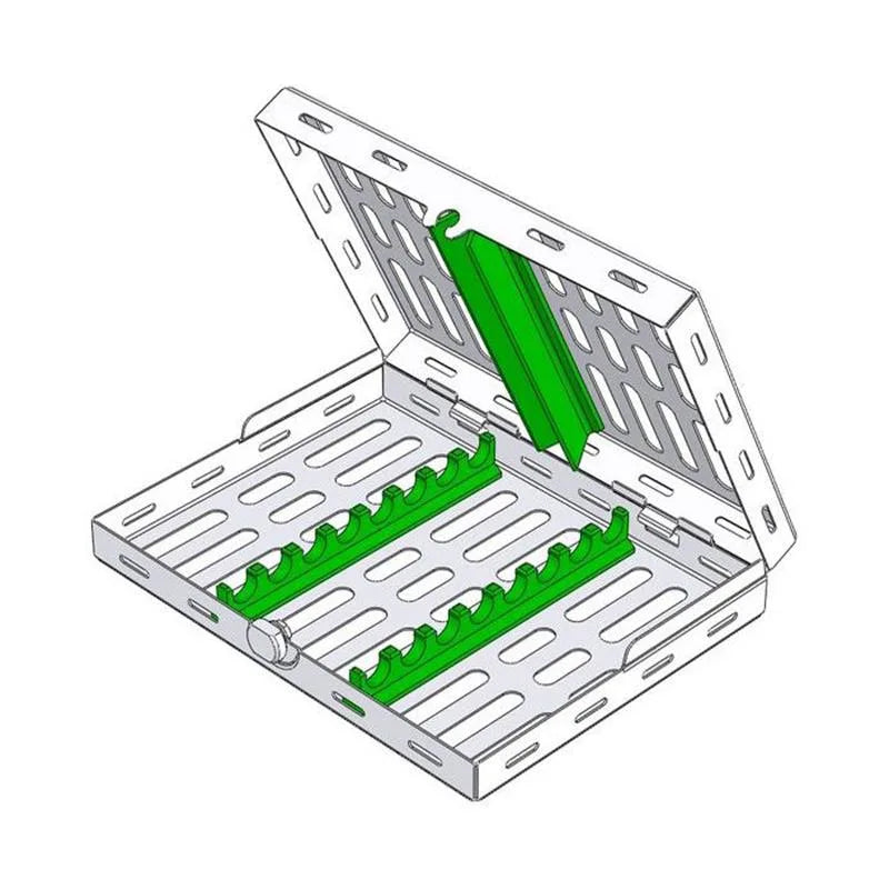 CASSETTE 18,5X14X3,4CM 8 INSTRUMENTEN 182066-4 GROEN