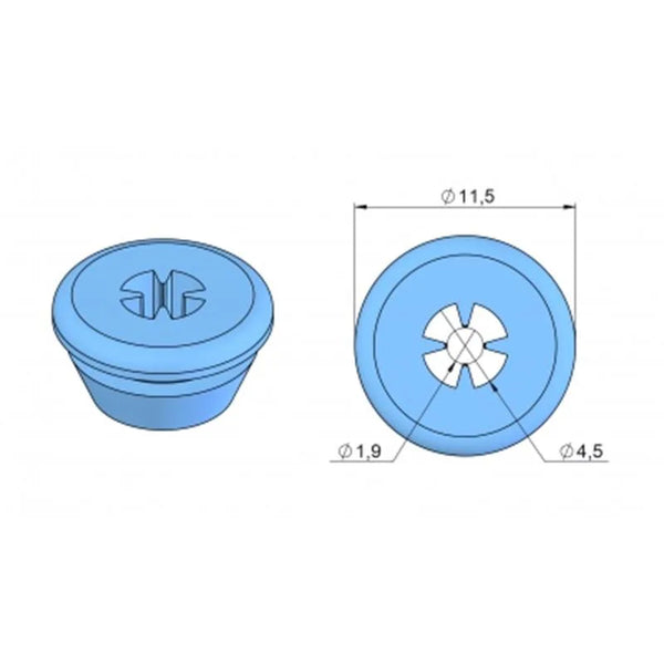 SILICONE TUBE BLAUW X6ST.