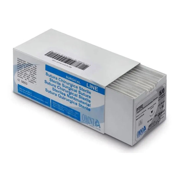 HECHTDRAAD PTFE 5/0 75CM SNIJDENDE NAALD 12MM 1/2 X12ST.