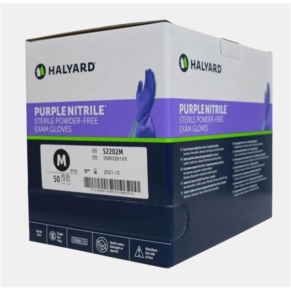 HANDSCHOEN SAFESKIN PURPLE NITRILE STERIEL MEDIUM X50 PAAR