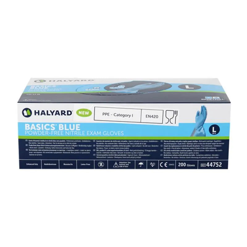 HANDSCHOEN BASICS BLUE NITRILE POEDERVRIJ LARGE X200ST.