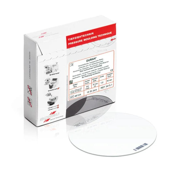 DURAN DIEPTREKPLATEN TRANSPARANT ROND 125MM X1MM. X10ST.