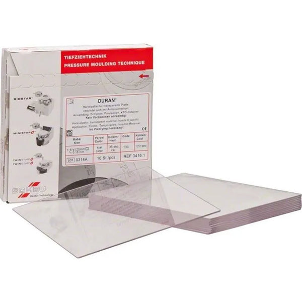DURAN DIEPTREKPLATEN TRANSPARANT VIERKANT125MM X125MM X1.5MM X10ST.