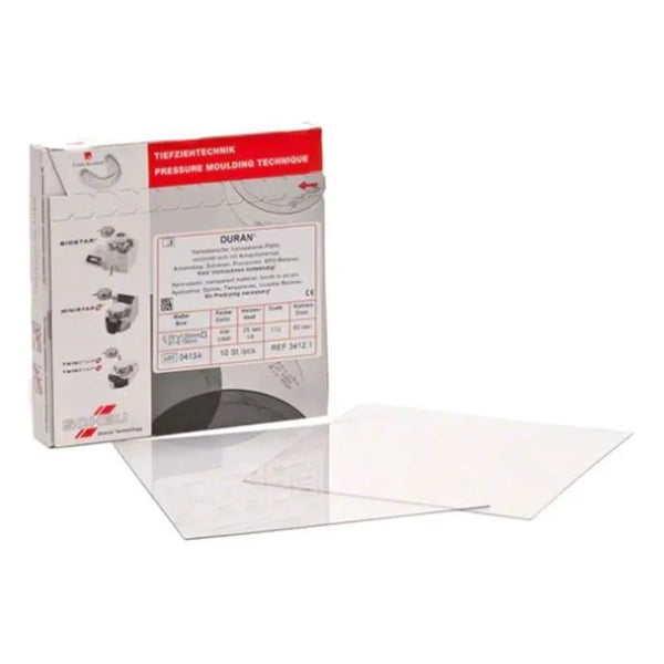 DURAN DIEPTREKPLATEN TRANSPARANT VIERKANT125MM X125MM X0.75MM X10ST.
