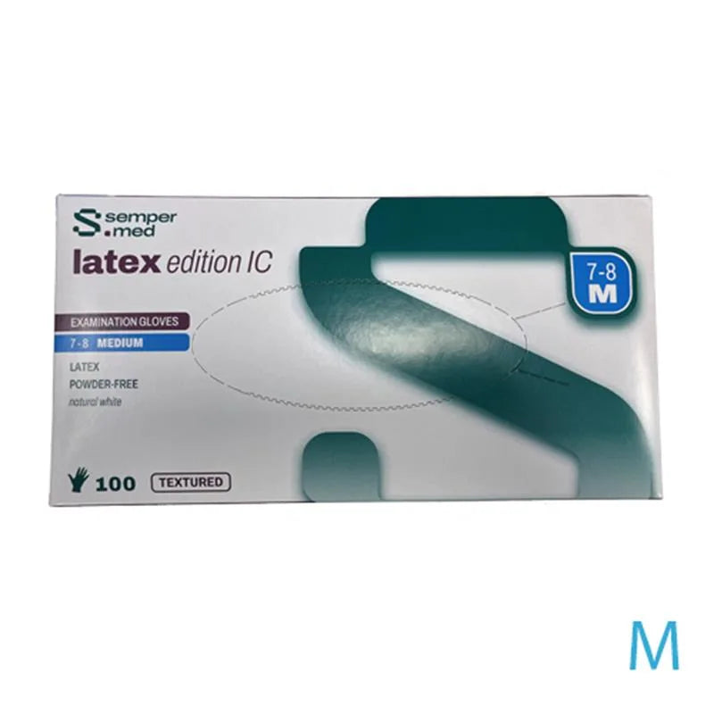 HANDSCHOEN SEMPERCARE LATEX IC POEDERVRIJ MEDIUM X100ST.