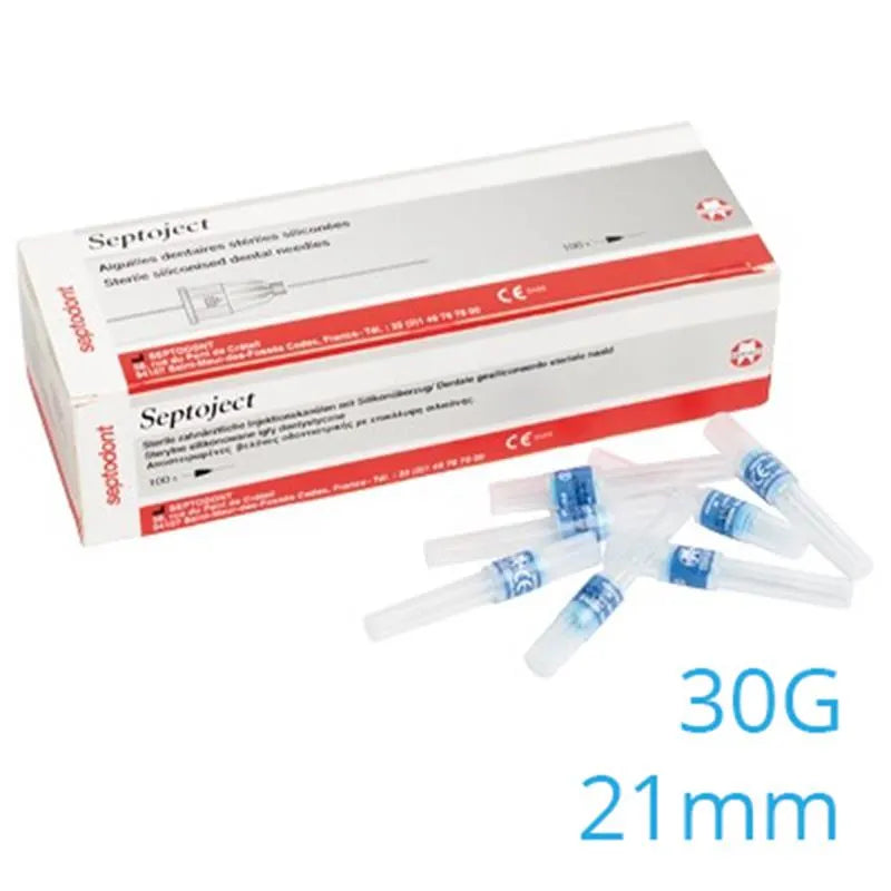 SEPTOJECT NAALD 30G/0,30MM 21MM. BLAUW. X100ST.