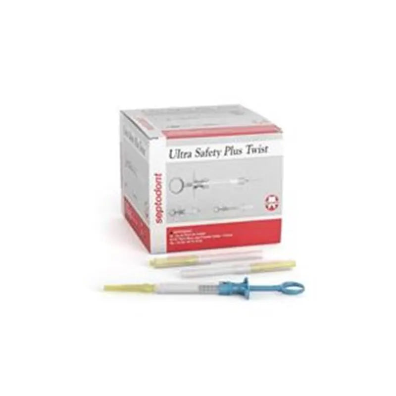 ULTRA SAFETY PLUS TWIST NAALD 30G/25MM BLAUW X100ST. + HANDVAT