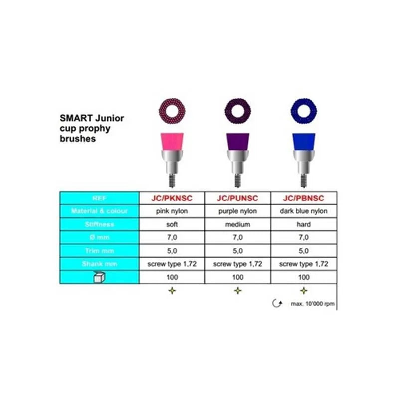 PROPHY BRUSH PAARS MEDIUM SCREW X100ST. (JUNIOR CUP)