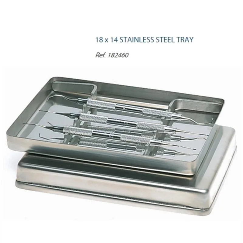 TRAY RVS BASE ONGEPERFOREERD 18X14CM.