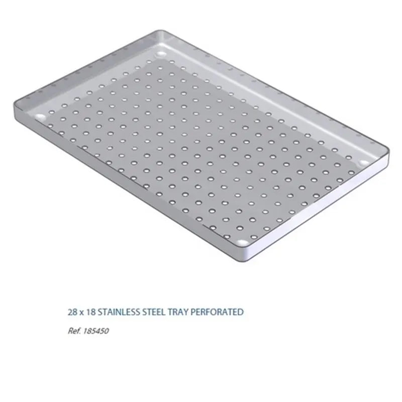TRAY RVS GEPERFOREERD 28X18 CM.