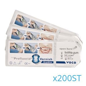 PROFLUORID VARNISH SINGLEDOSE BUBBLE GUM X200ST.