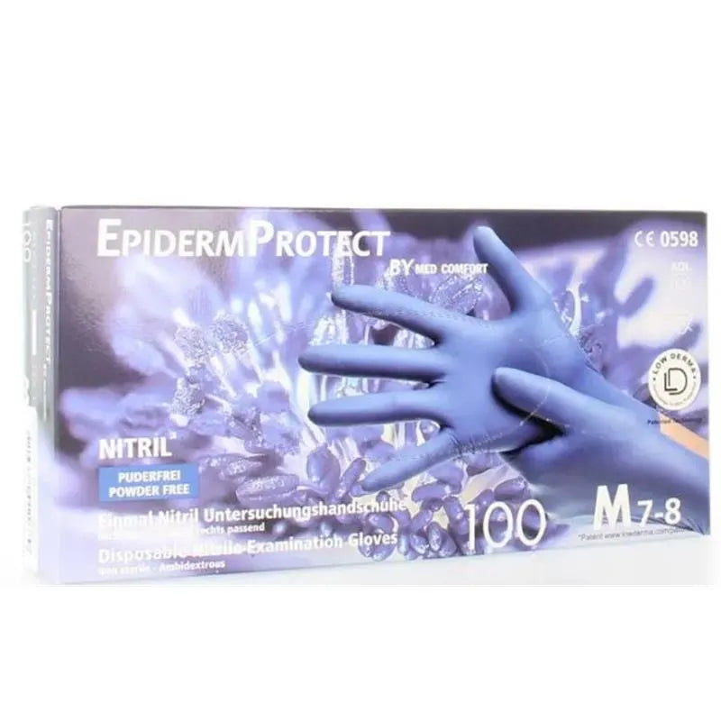 EPIDERM PROTECT HANDSCHOEN NITRILE PV MEDIUM METAL BLUE X100ST.