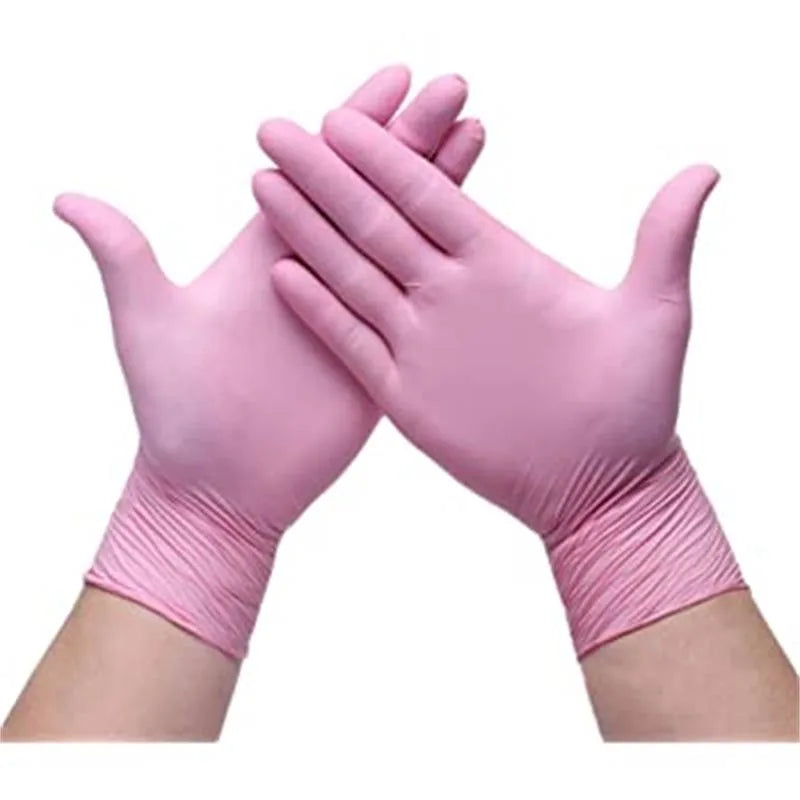 HANDSCHOEN ROZE NITRILE POEDERVRIJ MEDIUM X100ST.