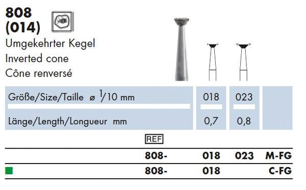 808.018M.FG   Dia-Instr Omgekeerde Kegel