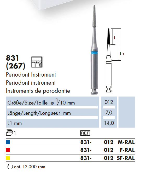 831.012F.RAL   Dia. Periodont Instrument