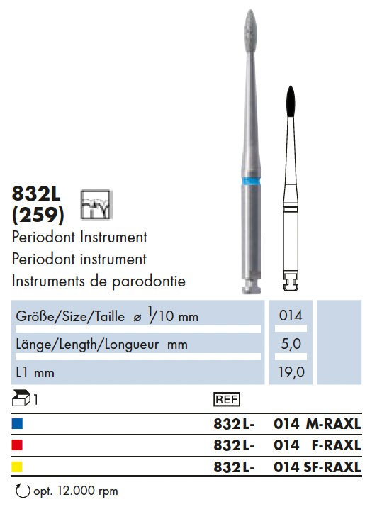 832L.014F.RAXL   Dia. Periodont Instr.lang
