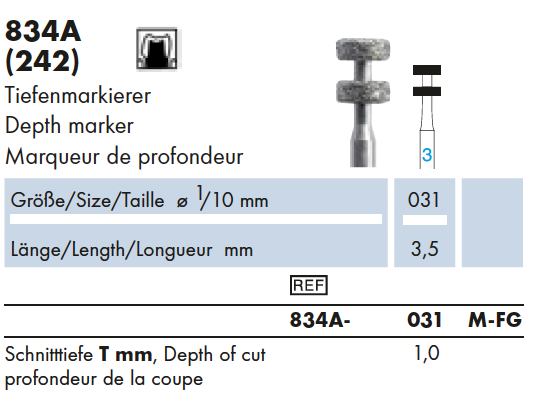 834A.031M.FG    Dia-Instr. Diepte markeerder