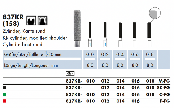 837KR.010C.FG    Dia-Instr. Cil. ronde kop