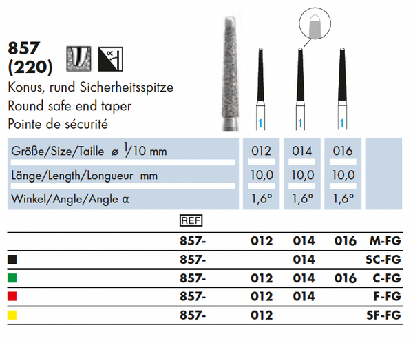857.012C.FG   Dia Conisch met zekerheidstip