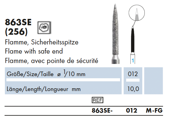 863SE.012M.FG   Dia  Vlam  veiligheidspunt