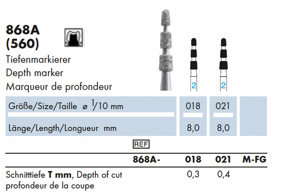 868A.018M.FG    Dia-Instr. Diepte markeerder