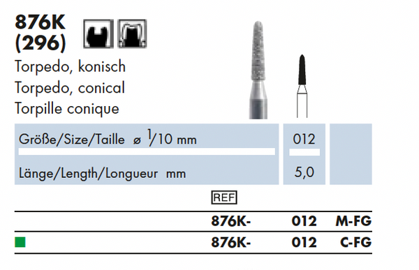 876K.012C.FG    Dia-Instr. Torpedo konisch