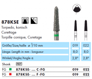 878KSE.019C.FG    Dia-Instr. Torpedo konisch