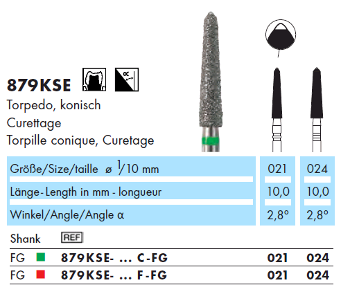 879KSE.021C.FG    Dia-Instr. Torpedo konisch