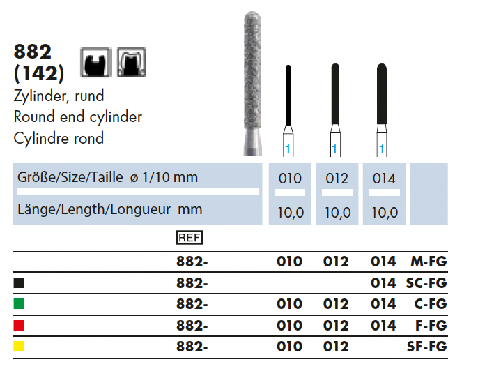 882.010C.FG    Dia-Instr.  Cilinder  rond
