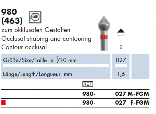 980.027F.FGM    Dia. met occlusale vorm