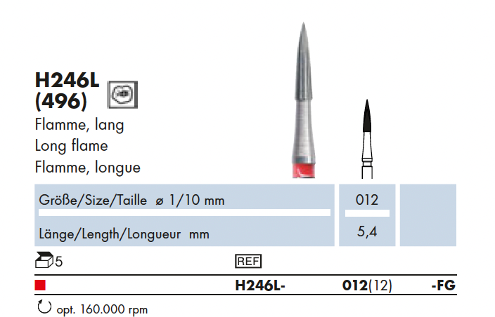 H246L.012.FG    HM-Afwerking  Vlam lang