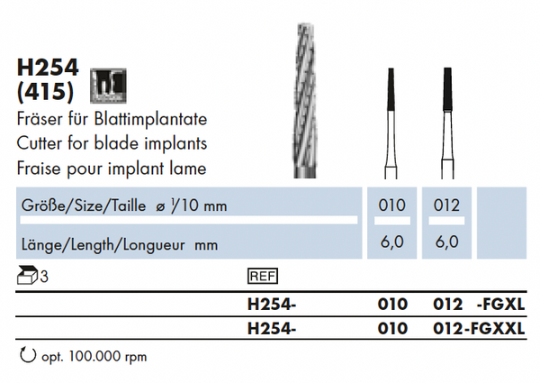 H254.010.FGXL    HM Chir Fr.voor Blade-implantaten