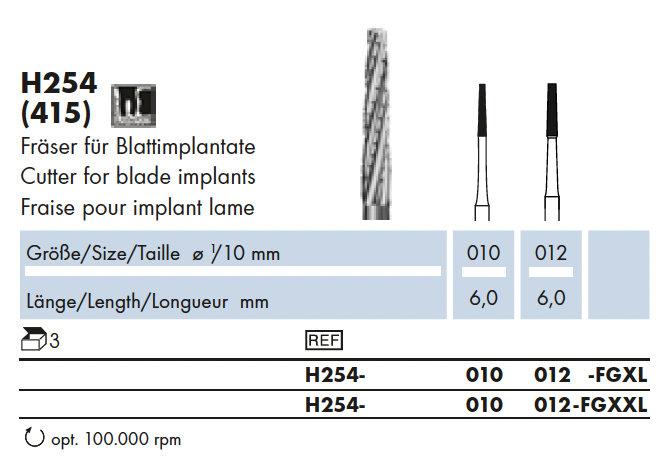 H254.010.FGXL    HM Chir Fr.voor Blade-implantaten
