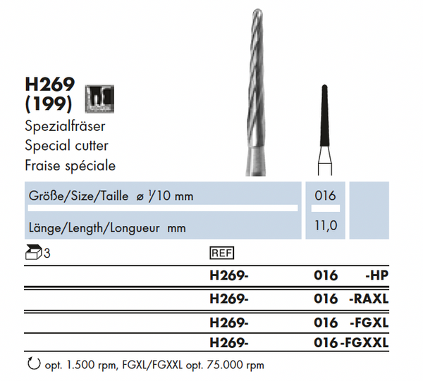 H269.016.FGXL     HM  Chir.  Speciaal boor