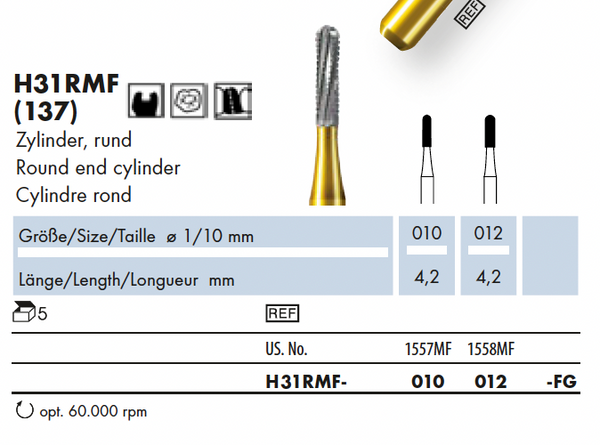 H31RMF.010.FG    HM-Instr. MF-Cut Cil. rond