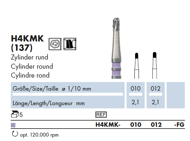 H4KMK.010.FG   HM verwijdering kronen Cil. rond