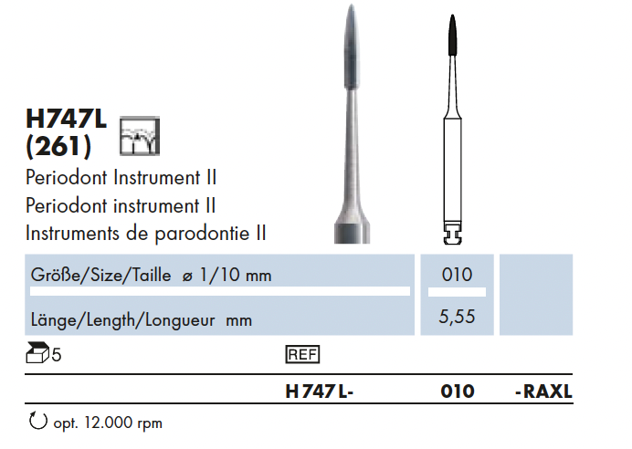 H747L.010.RAXL  XL HM-Fin.Periodont-Instr.II