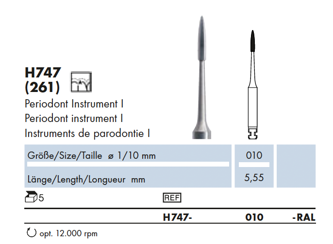 H747.010.RAL  L HM-Fin.Periodont-Instr.I