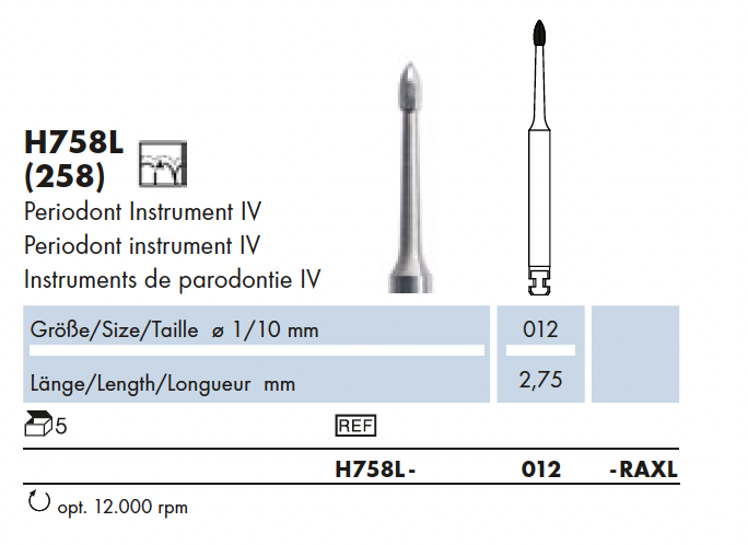 H758L.012.RAXL  XL HM-Fin.Periodont-Instr.IV