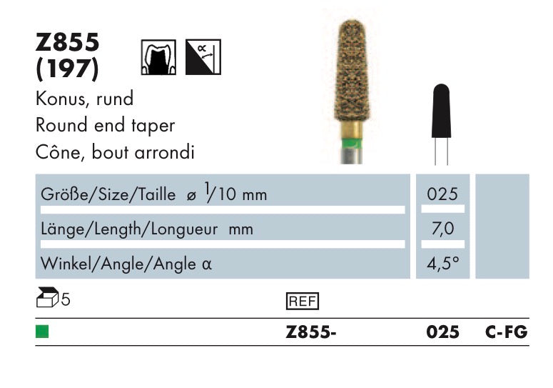 Z855.025C.FG    Abacus Dia-Instr. Conisch r.