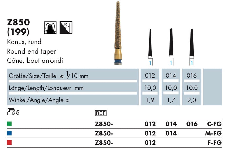 Z850.012C.FG    Abacus Dia-Instr. Conisch r.