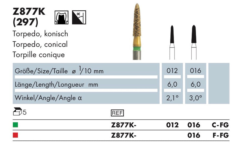 Z877K.012C.FG   Abacus Dia. Torpedo konisch