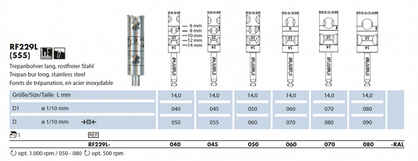 RF229L.040.RAL  Chir. Trepanboor L