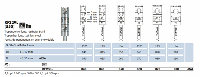 RF229L.040.RAL  Chir. Trepanboor L