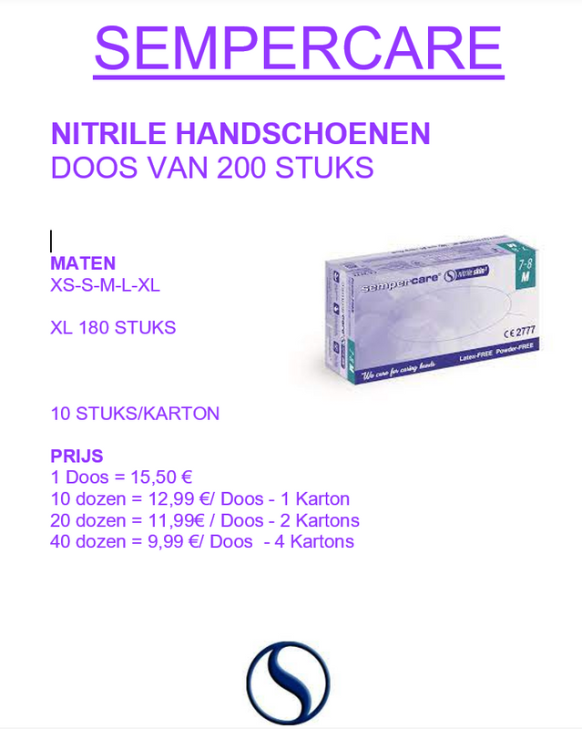 HANDSCHOEN NITRILE POEDERVRIJ LARGE PAARS X200ST.